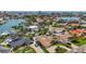 Overhead shot of real estate with lush greenery, water views, and neighborhood at 1120 81St S St, St Petersburg, FL 33707