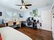 Nice bedroom with wood floors, natural light, and ceiling fan at 1120 81St S St, St Petersburg, FL 33707