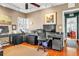 Functional home office featuring hardwood floors, a large window, and ample workspace at 161 27Th N Ave, St Petersburg, FL 33704