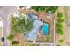 Aerial view of property showcasing pool, backyard, and well-maintained landscape at 2204 Krista Ln, Brandon, FL 33511