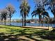 Lakeside backyard with an outdoor deck perfect for relaxing by the water at 18101 Boy Scout Rd, Odessa, FL 33556