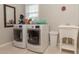 Bright laundry room with modern washer and dryer, utility sink, and natural light from the window at 18101 Boy Scout Rd, Odessa, FL 33556