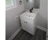 Stylish bathroom featuring a vanity with marble countertop and matte black faucet at 5117 16Th Ave, Gulfport, FL 33707