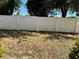 Fenced backyard with dry grass and trees at 3433 Dragon View Ct, Valrico, FL 33594