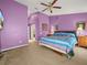 Spacious bedroom with carpeted floor and ceiling fan at 10507 Goldwater Ln, Riverview, FL 33569