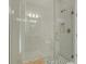 Modern shower with glass door and pebble stone floor at 10469 Meadowrun Dr, Lithia, FL 33547