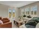 Bright living room featuring a comfy sectional sofa and large windows at 10469 Meadowrun Dr, Lithia, FL 33547