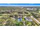 Aerial view of neighborhood, highlighting the home and pool at 8613 Beth Ct, Odessa, FL 33556