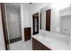 Primary bathroom with marble shower and double vanity at 405 Central Ave # 210, St Petersburg, FL 33701