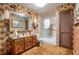 Bathroom with brown vanity and shower at 4911 W Sam Allen Rd, Plant City, FL 33565
