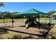 A playground featuring play structures and swings sheltered by a large shade canopy for fun and safety at 8623 Snowy Owl Way, Tampa, FL 33647