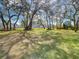 Spacious backyard featuring lush green grass and mature trees for a serene setting at 11175 Hyde St, Weeki Wachee, FL 34614