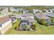 Aerial view of the backyard featuring a screened-in pool at 7048 White Willow Ct, Sarasota, FL 34243