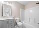 Bathroom with modern vanity, tile flooring, and combined shower and tub at 1112 21St E St, Palmetto, FL 34221