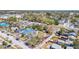An aerial shot of a serene neighborhood with tree-lined streets and a variety of charming homes at 923 26Th N St, St Petersburg, FL 33713