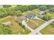 Aerial view of charming homes on spacious lots, surrounded by lush greenery at 12500 Green Oak Ln, Dade City, FL 33525
