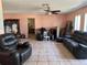 Living room with tile flooring at 3133 Washington Rd, Valrico, FL 33594