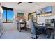 Bright bedroom featuring a sewing space, large mirror and a flatscreen TV above a desk at 6158 Palma Del Mar S Blvd # 604, St Petersburg, FL 33715