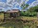 Exterior building with fenced in area, perfect for animals or gardening at 8922 Pritcher Rd, Lithia, FL 33547