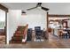 Cozy home office with rustic wood accents and a view to the kitchen, creating a warm and inviting workspace at 8922 Pritcher Rd, Lithia, FL 33547