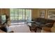 Cozy living room featuring comfortable seating and a sliding door leading to a screened porch at 3232 Lake Pine E Way # G1, Tarpon Springs, FL 34688