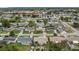Aerial view of a residential neighborhood with tree-lined streets and manicured lawns at 3432 Monticello St, Holiday, FL 34690