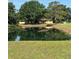 A serene pond reflecting the home surrounded by lush greenery creates a peaceful, nature-filled setting at 4101 N Forbes Rd, Plant City, FL 33565