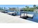 Private boat dock with lift providing direct access to beautiful waterways at 4921 Marlin Dr, New Port Richey, FL 34652