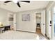 Bedroom features natural light, modern design, adjacent closet and office area, offering a comfortable retreat at 13032 Cumberland Dr, Largo, FL 33773