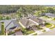 Aerial view of homes in a suburban neighborhood. Lush landscaping at 3134 Macintosh Rd, Land O Lakes, FL 34639
