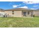 Large backyard with a screen enclosed patio, perfect for outdoor relaxation and entertainment at 3134 Macintosh Rd, Land O Lakes, FL 34639