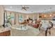 Spacious living room with sliding glass doors to the backyard, and comfortable seating at 3134 Macintosh Rd, Land O Lakes, FL 34639