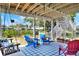Backyard patio featuring outdoor furniture, a swing, and backyard access at 4116 4Th Ne Ave, Bradenton, FL 34208