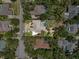 Aerial view of a home with a pool surrounded by trees and greenery at 6007 Hammock Hill Ave, Lithia, FL 33547