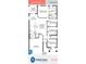 Detailed floor plan layout showcasing bedrooms, kitchen, gathering room, and covered lanai at 727 Vineyard Reserve Ct, Seffner, FL 33584