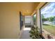 Screened porch with view of the landscaped yard and street at 727 Vineyard Reserve Ct, Seffner, FL 33584