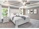 Large primary bedroom suite with tray ceilings, windows with natural light, and neutral grey walls at 2556 58Th E Cir, Palmetto, FL 34221
