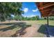 Scenic view of expansive yard with mature trees and a glimpse of an outbuilding's rustic charm at 4020 Mcintosh Rd, Dover, FL 33527