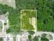 Aerial view of the property highlighting lot lines amid a lush, green landscape at 3205 N 66Th St, Tampa, FL 33619