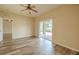 Cozy bedroom featuring a sliding glass door to the patio, and neutral walls at 3419 Trapnell Ridge Dr, Plant City, FL 33567