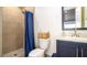 Bathroom with updated fixtures, including a walk-in shower and a stylish vanity at 531 68Th St, Holmes Beach, FL 34217