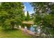 Scenic pond view with ducks swimming, framed by lush trees and greenery at 10642 Lake Montauk Dr, Riverview, FL 33578