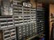 Well-organized garage storage with labeled drawers and ample space at 11447 Adelia St, Spring Hill, FL 34608