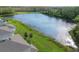 An aerial view of tall green trees in a tranquil neighborhood at 15354 Sweet Springs Bnd, Odessa, FL 33556