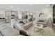 An inviting living room that flows into a modern kitchen with an island at 15354 Sweet Springs Bnd, Odessa, FL 33556