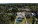 Drone shot of property lines and a fenced backyard, perfect for pets or small children at 5227 Lime Ave, Seffner, FL 33584