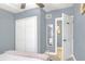 Open bedroom closet and ceiling fan at 10804 N Leo St, Tampa, FL 33612