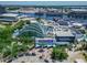 Aerial view showcases the aquarium's unique architectural design and lush green surroundings and parking spaces at 101 S 12Th St # 318, Tampa, FL 33602