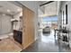 Modern bathroom featuring granite vanity and updated fixtures, connecting to open living area at 101 S 12Th St # 318, Tampa, FL 33602