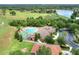 Aerial view of clubhouse with pool, tennis court, playground, and landscaping at 1233 Emerald Hill Way, Valrico, FL 33594